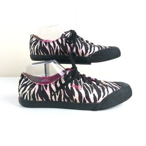 Bobs For Skechers Glitter Zebra Animal Print Casual Sneakers Size 9 Lace Up